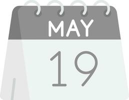 19th of May Grey scale Icon vector