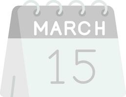 15th of March Grey scale Icon vector