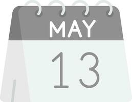 13th of May Grey scale Icon vector