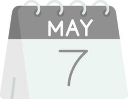 7th of May Grey scale Icon vector