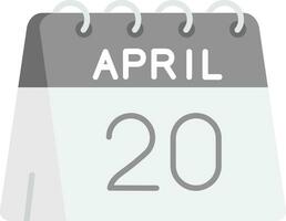 20th of April Grey scale Icon vector