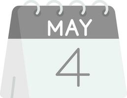 4th of May Grey scale Icon vector