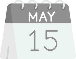 15th of May Grey scale Icon vector