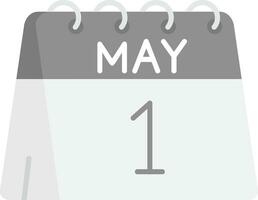 1st of May Grey scale Icon vector