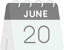 20th of June Grey scale Icon vector