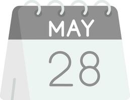 28th of May Grey scale Icon vector