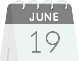 19th of June Grey scale Icon vector