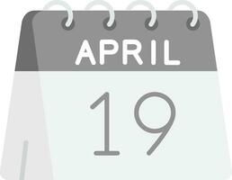 19th of April Grey scale Icon vector