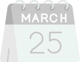 25th of March Grey scale Icon vector