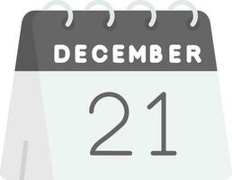 21st of December Grey scale Icon vector