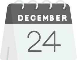 24th of December Grey scale Icon vector