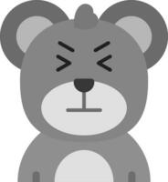 Angry Grey scale Icon vector