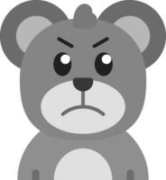 Angry Grey scale Icon vector