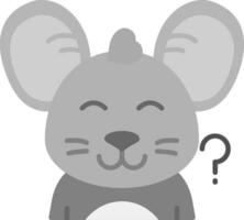 Thinking Grey scale Icon vector