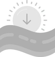 Sunset Grey scale Icon vector