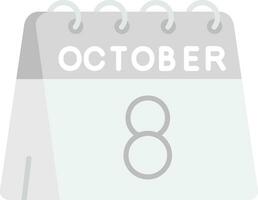 8th of October Grey scale Icon vector