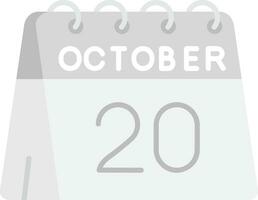 20th of October Grey scale Icon vector