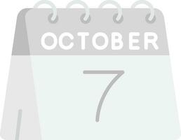 7th of October Grey scale Icon vector