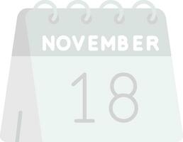 18th of November Grey scale Icon vector