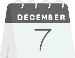 7th of December Grey scale Icon vector