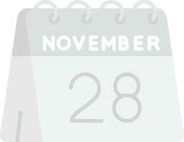 28th of November Grey scale Icon vector