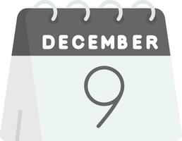 9th of December Grey scale Icon vector