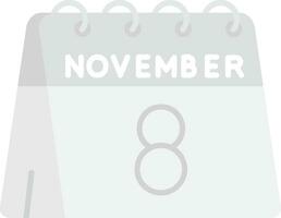 8th of November Grey scale Icon vector