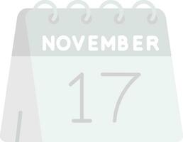 17th of November Grey scale Icon vector