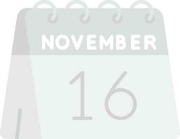 16th of November Grey scale Icon vector