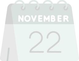 22nd of November Grey scale Icon vector