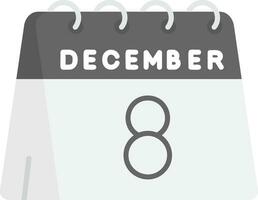 8th of December Grey scale Icon vector