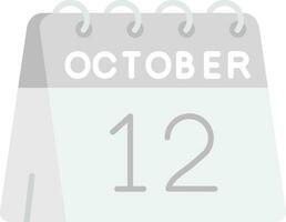 12th of October Grey scale Icon vector