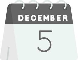 5th of December Grey scale Icon vector