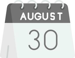 30th of August Grey scale Icon vector