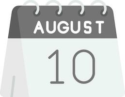 10th of August Grey scale Icon vector