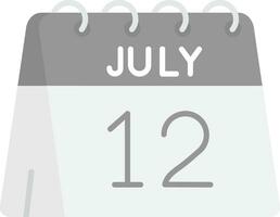 12th of July Grey scale Icon vector