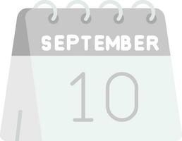 10th of September Grey scale Icon vector