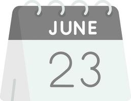 23rd of June Grey scale Icon vector