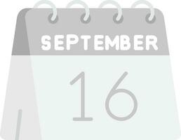 16th of September Grey scale Icon vector