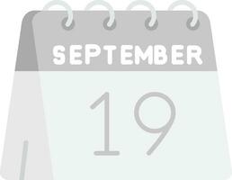 19th of September Grey scale Icon vector