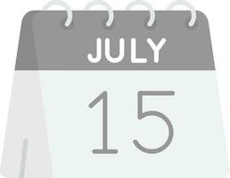 15th of July Grey scale Icon vector