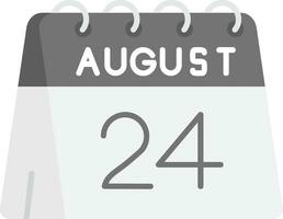 24 de agosto gris escala icono vector