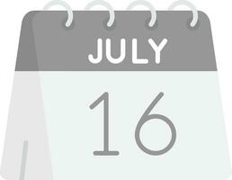16th of July Grey scale Icon vector