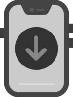 Down Grey scale Icon vector