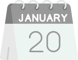 20th of January Grey scale Icon vector