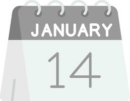 14to de enero gris escala icono vector