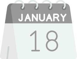 18th of January Grey scale Icon vector