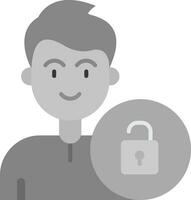 Unlock Grey scale Icon vector