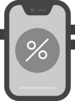 Percentage Grey scale Icon vector