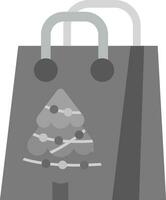 regalo bolso gris escala icono vector